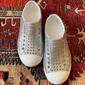Silver Glitter Native shoes size 12